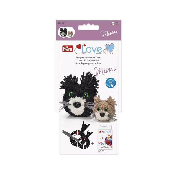 Pompon Schablone Katze Mimi